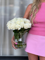 NO. 599 - WHITE ROSES IN A VASE