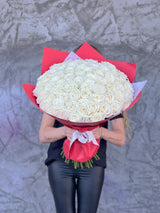 NO.115 - Classic white roses Bouquet - order in Flower Shop N5 LA