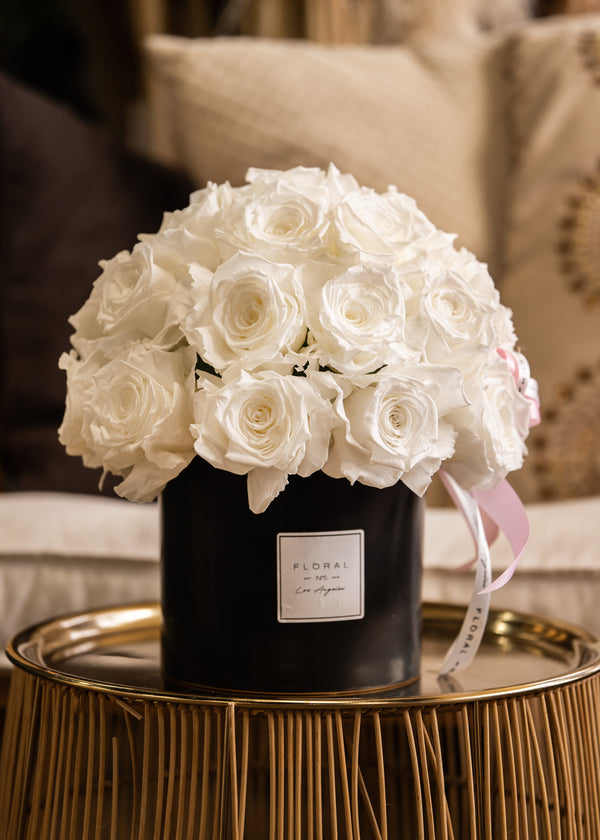NO.200 - ETERNAL WHITE ROSES IN CERAMIC POT [V] - order in Flower Shop N5 LA