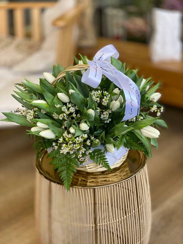 NO.271 - Tulips & Wax Flowers basket [MD] - order in Flower Shop N5 LA
