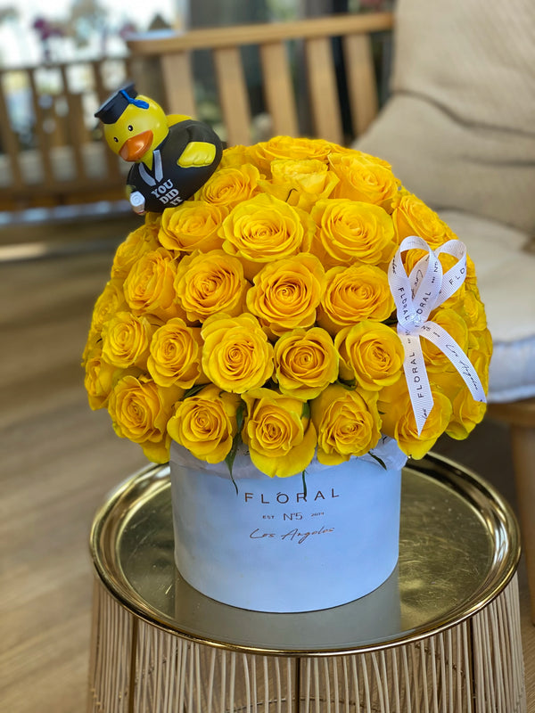 NO.60 - Yellow Roses Graduation Box - order in Flower Shop N5 LA