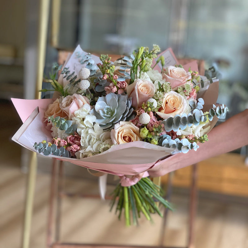 white roses and succulents Floral N5 | NO.29