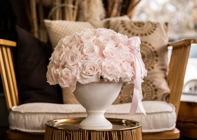 NO.140 - PINK SORBET IN A VASE ETERNAL ROSES [V] - order in Flower Shop N5 LA