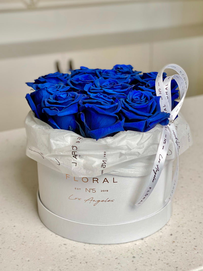 NO.224 - ETERNAL BLUE ROSE BOX - order in Flower Shop N5 LA